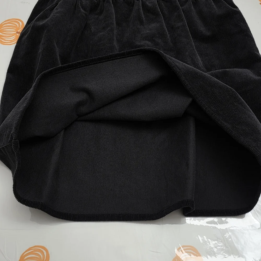 Girls Gymboree Black Cat Face Thick Cotton Corduroy Jumper Dress Size 12 NEW